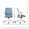 Essentials Mesh Back Fabric Task Chair with Arms, Supports Up to 275 lb, Seafoam Fabric Seat/Mesh Back, White Base6