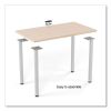 Essentials Writing Table-Desk, 42" x 23.82" x 29.53", Natural Wood/Silver7