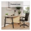 Essentials Single-Pedestal Writing Desk with Integrated Power Management, 59.8" x 29.9" x 29.7", Natural Wood/Black3