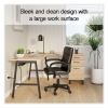 Essentials Single-Pedestal L-Shaped Desk with Integrated Power Management, 59.8" x 59.8 x 29.7", Natural Wood/Black2