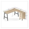 Essentials Single-Pedestal L-Shaped Desk with Integrated Power Management, 59.8" x 59.8 x 29.7", Natural Wood/Black7