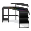 LevelUp Gear LEET Corner Gaming Desk, 53.25" x 51.75" x 36.75", Onyx3