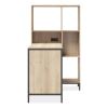 Turing Home Office Workstation with Integrated Bookcase and Power Center, 48.3" x 31.75" x 55.25", Desert Ash/Black3