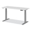 AdaptivErgo Three-Stage Electric Height-Adjustable Table w/Memory Controls, Top/Base Bundle, 60”w x 24”d, 30" to 49"h, White3