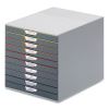 VARICOLOR® Stackable Plastic Drawer Box, 10 Drawers, Letter to Folio Size Files, 11.5" x 14" x 11", Gray3