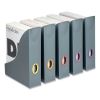 VARICOLOR Plastic Magazine Racks, 2.88w x 9.5d x 12h, Gray/Multicolor, 5/Pack2