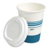 Paper Hot Cup and Plastic Dome Lid Combo, 12 oz, White/Blue, 50 Sets/Pack2