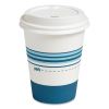 Paper Hot Cup and Plastic Dome Lid Combo, 12 oz, White/Blue, 50 Sets/Pack3