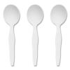 Heavyweight Plastic Cutlery, Soup Spoon, White, 100/Pack2