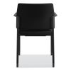 Accommodate Series Guest Chair with Fixed Arms, 23.25" x 22.25" x 32", Black Seat, Black Back, Charblack Base, 2/Carton6