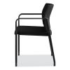 Accommodate Series Guest Chair with Fixed Arms, 23.25" x 22.25" x 32", Black Seat, Black Back, Charblack Base, 2/Carton9