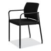 Accommodate Series Guest Chair with Fixed Arms, 23.25" x 22.25" x 32", Black Seat, Black Back, Charblack Base, 2/Carton10