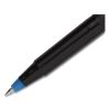 Roller Ball Pen, Stick, Fine 0.7 mm, Blue Ink, Black Matte Barrel, Dozen3
