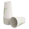 Eco-ID Compostable Paper Hot Cups, 12 oz,  White/Green, 50/Pack2