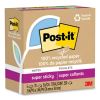 100% Recycled Paper Super Sticky Notes, 3" x 3", Oasis, 70 Sheets/Pad, 5 Pads/Pack2