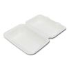 Bagasse PFAS-Free Food Containers, Hoagie/Hinged Lid, 1-Compartment, 6 x 3 x 9, White, Bamboo/Sugarcane, 250/Carton2