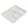 Bagasse PFAS-Free Food Tray, 5-Compartment, 8.26 x 0.98 x 10.9, White, Bamboo/Sugarcane, 500/Carton3