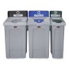 Slim Jim Recycling Station 1-Stream, Mixed Recycling Station, 33 gal, Resin, Gray2