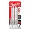 S-Gel Fashion Barrel Gel Pen, Retractable, Medium 0.7 mm, Black Ink, Pearl White Barrel, 4/Pack2