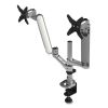 Multi-Directional Dual Monitor Arm, For 30" Monitors, 360 Deg Rotation, 105 Deg Tilt, 360 Deg Pan, Silver/WH, Supports 20 lbs3