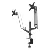 Multi-Directional Dual Monitor Arm, For 30" Monitors, 360 Deg Rotation, 105 Deg Tilt, 360 Deg Pan, Silver/WH, Supports 20 lbs4