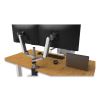 Multi-Directional Dual Monitor Arm, For 30" Monitors, 360 Deg Rotation, 105 Deg Tilt, 360 Deg Pan, Silver/WH, Supports 20 lbs5