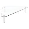 Glass Corner Monitor Riser, 19.7" x 11" x  3.25", Clear, Supports 40 lbs2