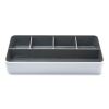 Fusion Five-Compartment Plastic Accessory Holder, Plastic, 12.25 x 6 x 2, White/Gray2