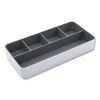 Fusion Five-Compartment Plastic Accessory Holder, Plastic, 12.25 x 6 x 2, White/Gray3