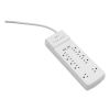 Surge Protector, 10 AC Outlets/2 USB Ports, 6 ft Cord, 3,000 J, White4