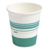 Paper Hot Cups, 10 oz, White/Teal, 50/Pack2