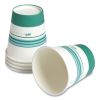 Paper Hot Cups, 10 oz, White/Teal, 50/Pack5