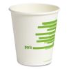 Eco-ID Compostable Paper Hot Cups, 10 oz, White/Green, 50/Pack2