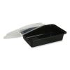 Food Container, 16 oz, 7.48 x 5.03 x 2.04, Black/Clear, Plastic, 150/Carton2