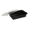 Food Container, 24 oz, 7.48 x 5.03 x 2.48, Black/Clear, Plastic, 150/Carton2