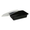 Food Container, 28 oz, 8.81 x 6.02 x 2.04, Black/Clear, Plastic, 150/Carton2