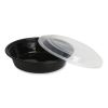 Food Container, 16 oz, 6.29 x 6.29 x 1.96, Black/Clear, Plastic, 150/Carton2