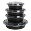 Food Container, 16 oz, 6.29 x 6.29 x 1.96, Black/Clear, Plastic, 150/Carton3