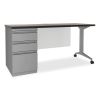 Modern Teacher Series Left Pedestal Desk, 60" x 24" x 28.75", Charcoal/Silver6