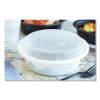 Newspring VERSAtainer Microwavable Containers, Round, 16 oz, 6 x 6 x 1.5, White/Clear, Plastic, 150/Carton3