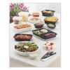 Newspring VERSAtainer Microwavable Containers, Oval, 8 oz, 5.7 x 4 x 1.45, Black/Clear, Plastic, 150/Carton3