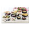 Newspring VERSAtainer Microwavable Containers, Oval, 12 oz, 6.8 x 4.8 x 1.45, Black/Clear, Plastic, 150/Carton4