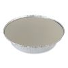 Round Aluminum To-Go Containers with Lid, 48 oz, 9" Diameter x 1.66"h, Silver, 200/Carton4