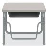 AlphaBetter 2.0 Height-Adjustable Student Desk with Pendulum Bar, 27.75" x 19.75" x 22" to 30", Pebble Gray2