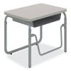 AlphaBetter 2.0 Height-Adjustable Student Desk with Pendulum Bar, 27.75" x 19.75" x 22" to 30", Pebble Gray3