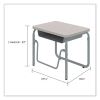 AlphaBetter 2.0 Height-Adjustable Student Desk with Pendulum Bar, 27.75" x 19.75" x 22" to 30", Pebble Gray10