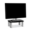 Adjustable Height Monitor Stand, 15" x 12" x 2.63" to 5.78", Black/Silver, Supports 80 lbs1