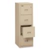 Compact Turtle Insulated Vertical File, 1-Hour Fire Protection, 4 Legal/Letter File Drawer, Parchment, 17.75 x 22.13 x 52.752