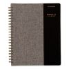 Signature Collection Black/Gray Felt Weekly/Monthly Planner, 11.25 x 9.5, Black/Gray Cover, 13-Month (Jan to Jan): 2024-20252