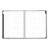 Signature Collection Black/Gray Felt Weekly/Monthly Planner, 11.25 x 9.5, Black/Gray Cover, 13-Month (Jan to Jan): 2024-20256